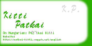 kitti patkai business card